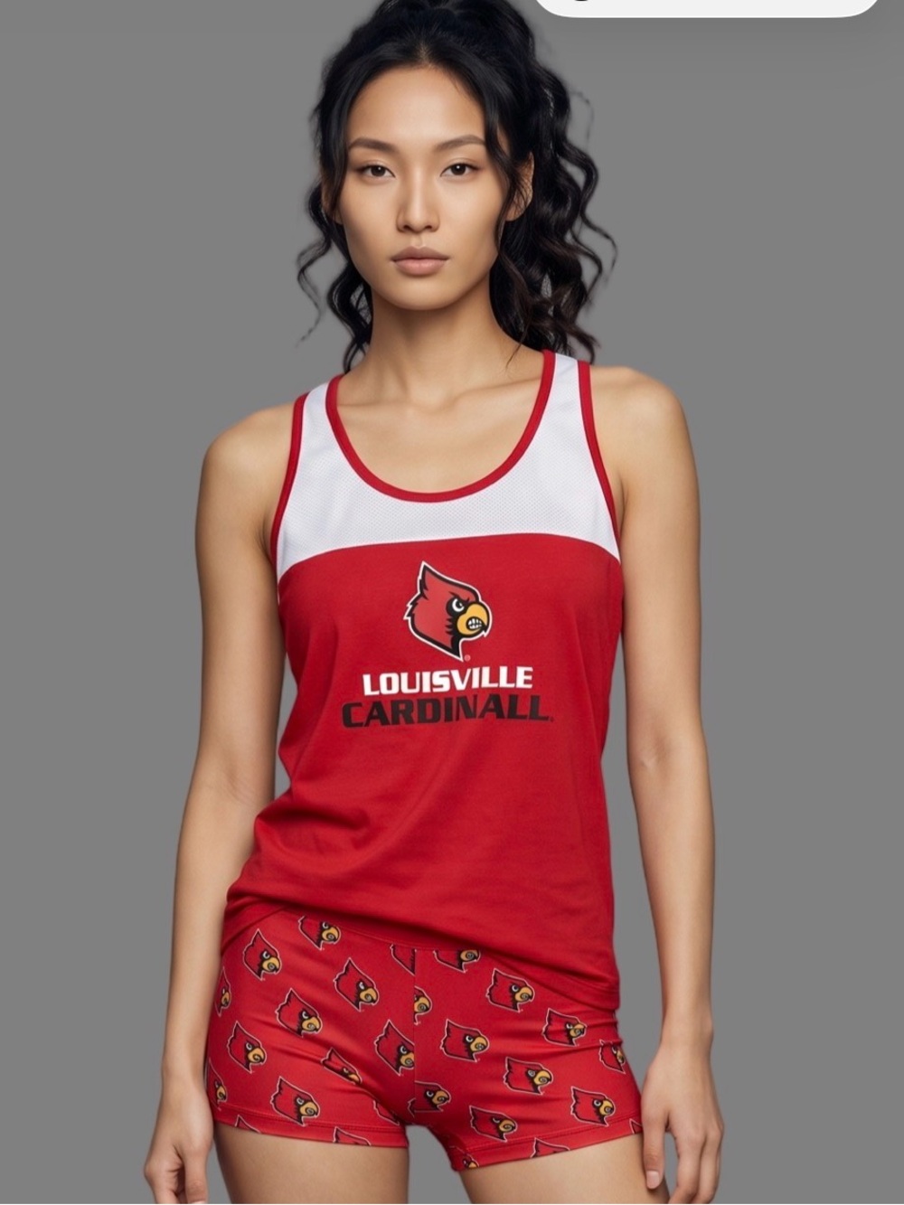 SIDELINE APPAREL Red Black Graphic tank an shorts Louisville Cardinal Sleepwear